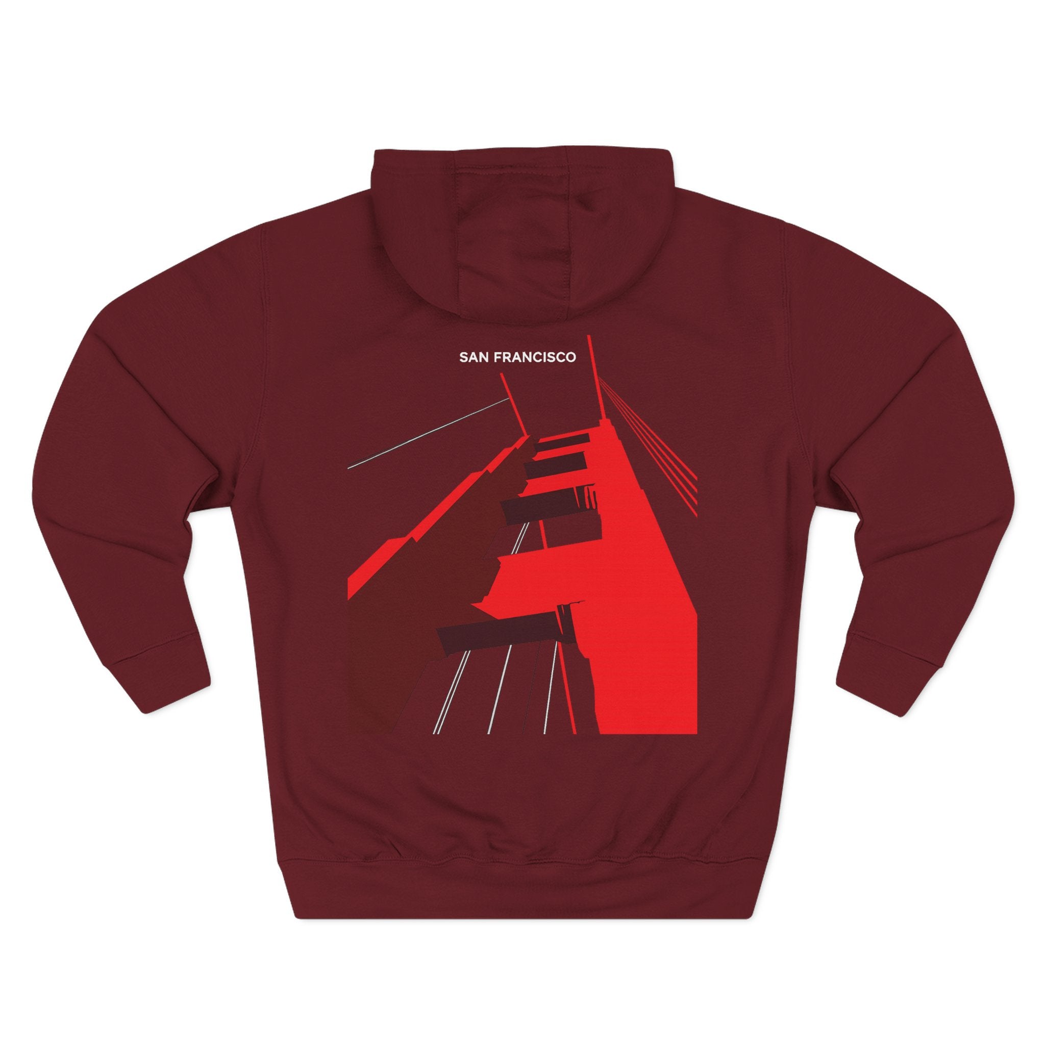 BentFace — Structural Red Hoodie