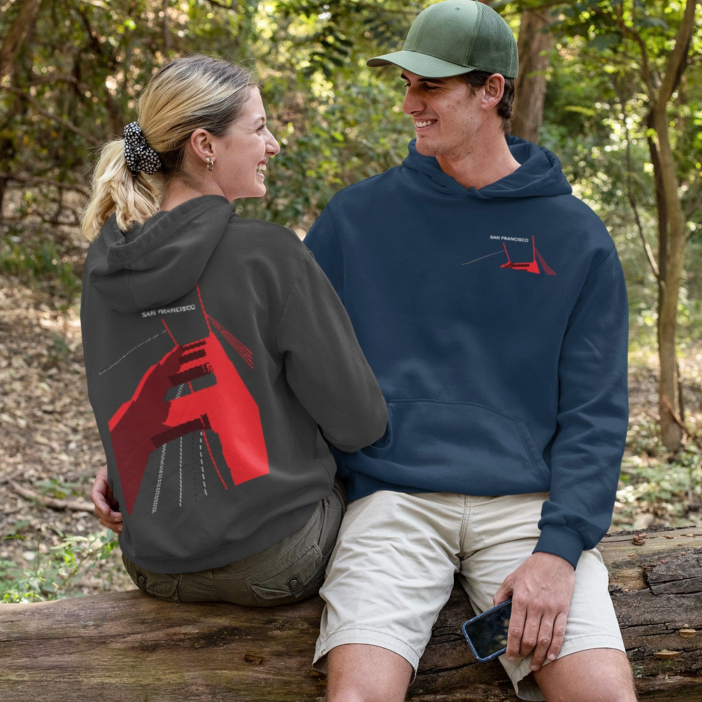 BentFace — Structural Red Hoodie